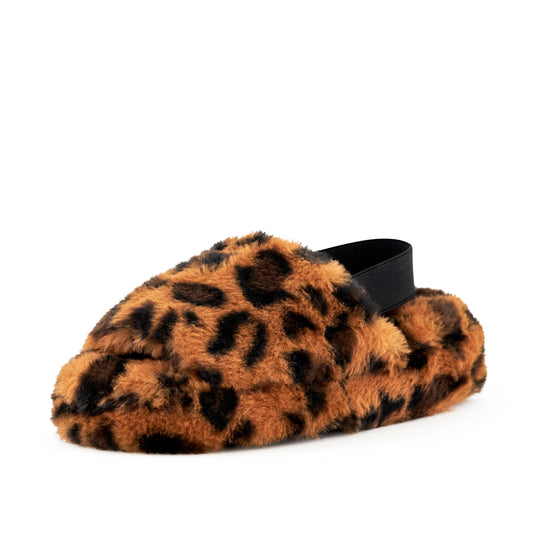 Faux Fur Slippers - Leopard