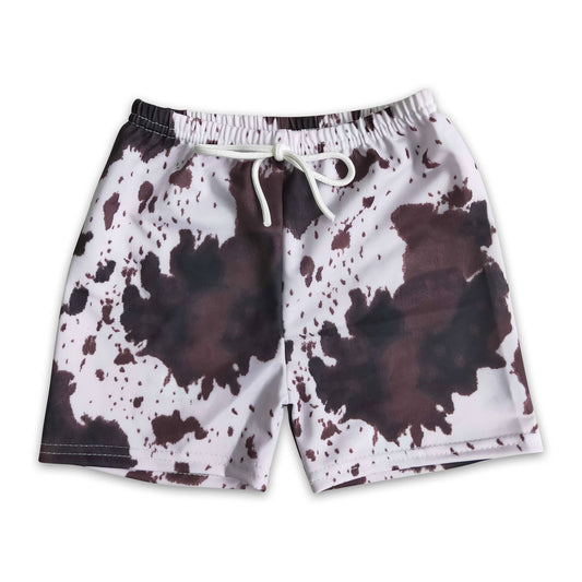 Cow Print Swim Trunks