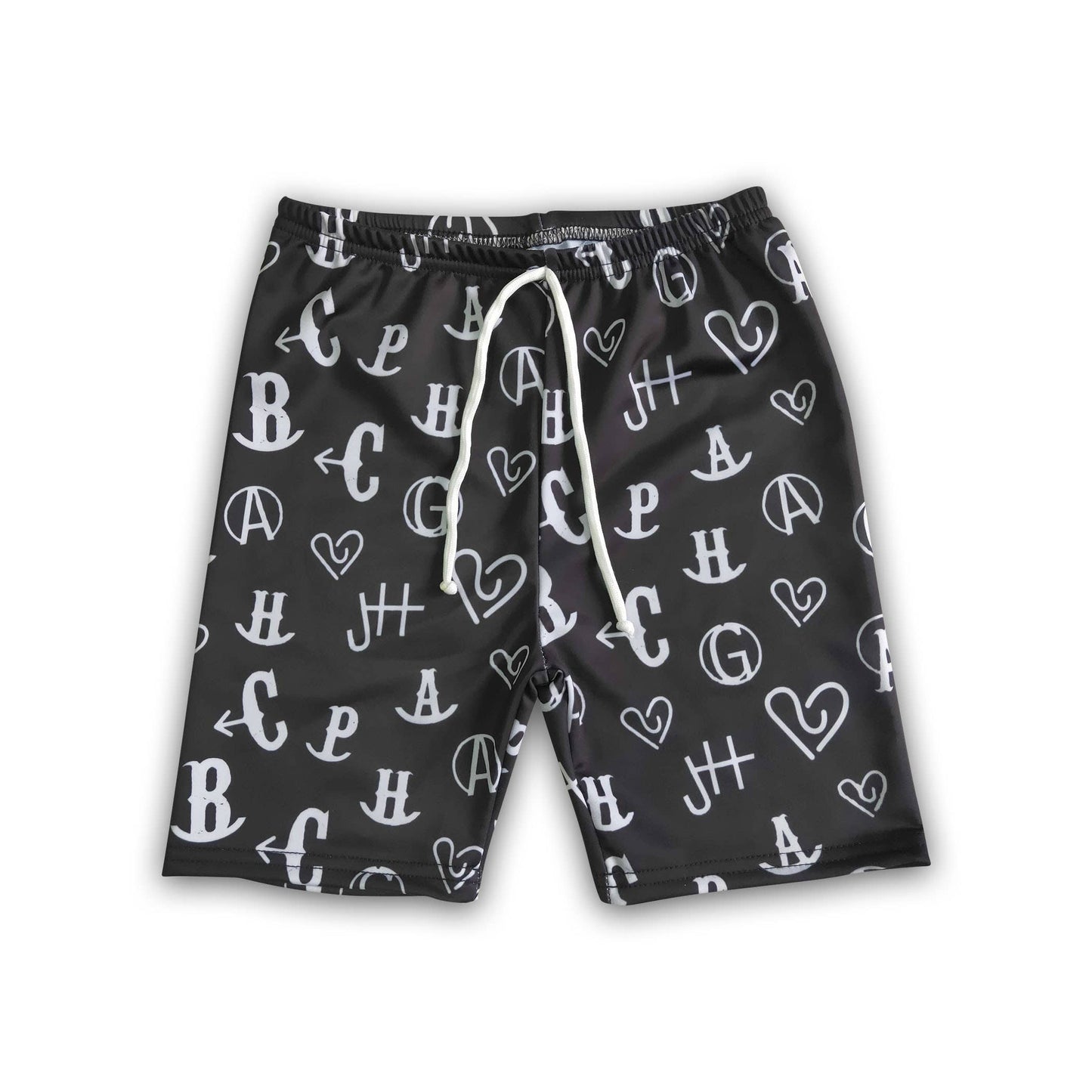 Black Brand Swim Trunks