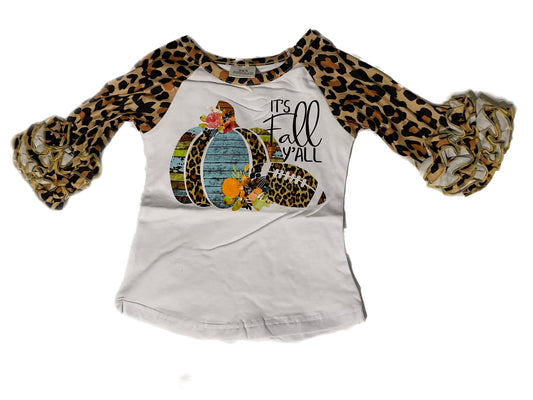 Fall Ruffle Cheetah Long Sleeve Shirt - 6-12M