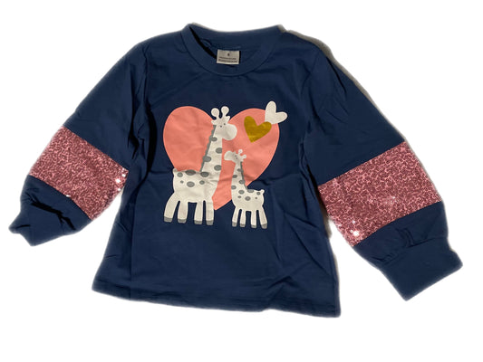 Long Sleeve Sequin Giraffe Shirt