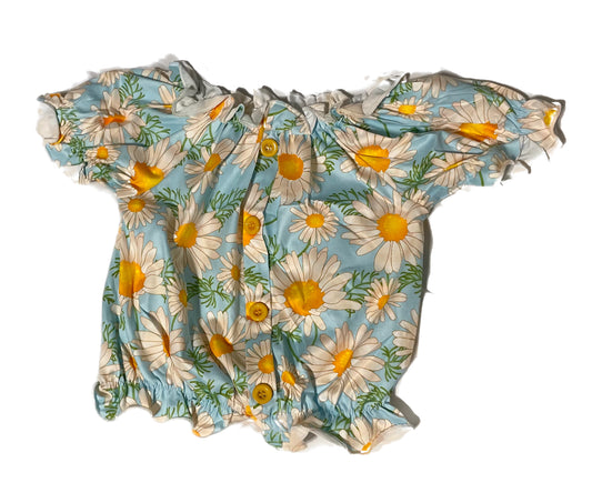 Flower Button Up Top - 2/3T